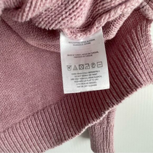 Anthropologie MOTH pink scoop neck pullover cardigan sweater 100% cotton size XS - Picture 4 of 9